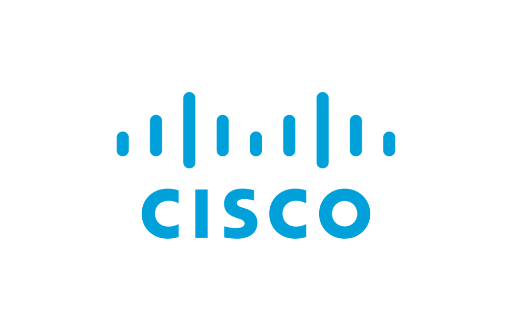 Cisco logo with distinctive blue color and frequency wave pattern.